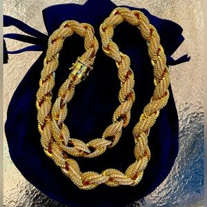20in Gold Mens Chain Iced Out Solid Rope